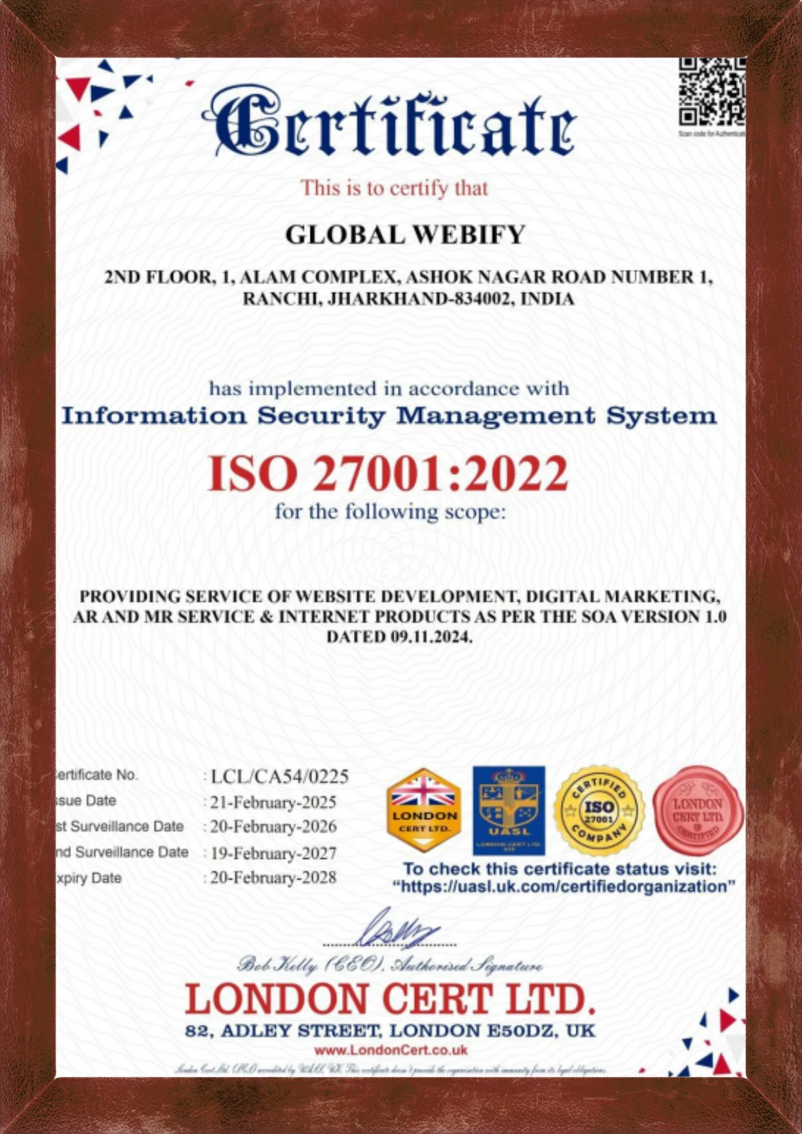 ISO 27001:2022 Certification