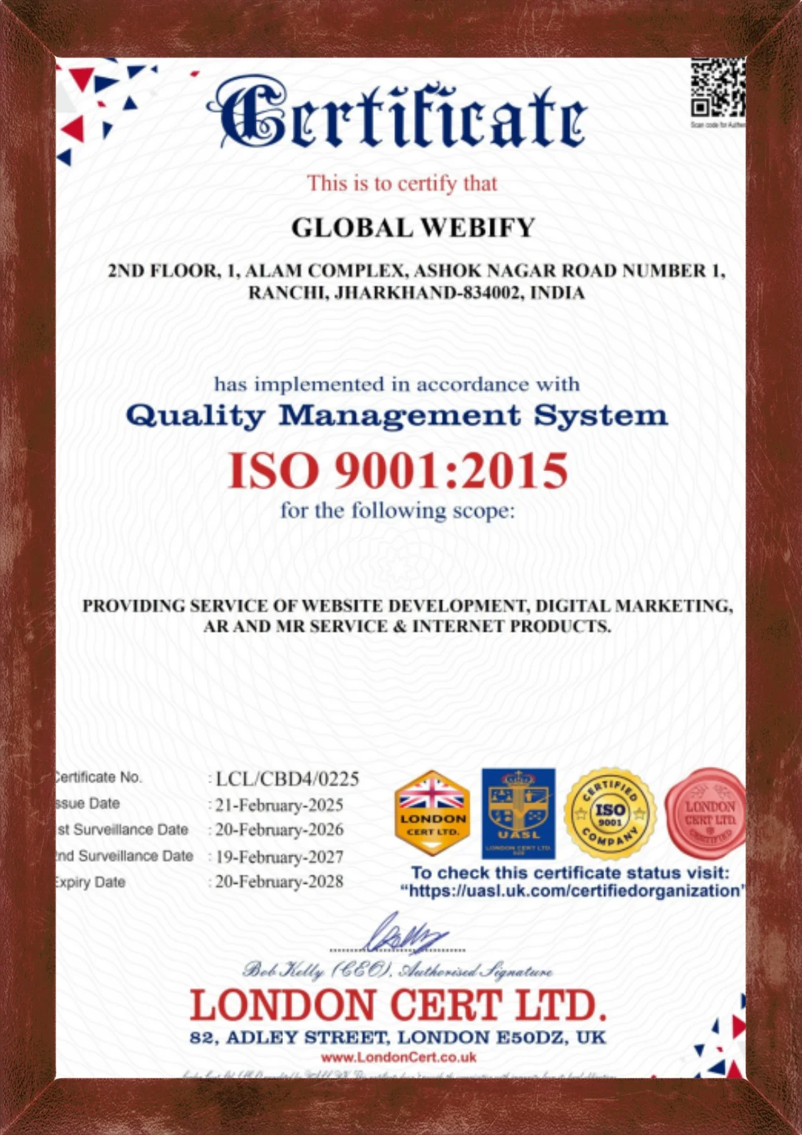 ISO 9001:2015 Certification
